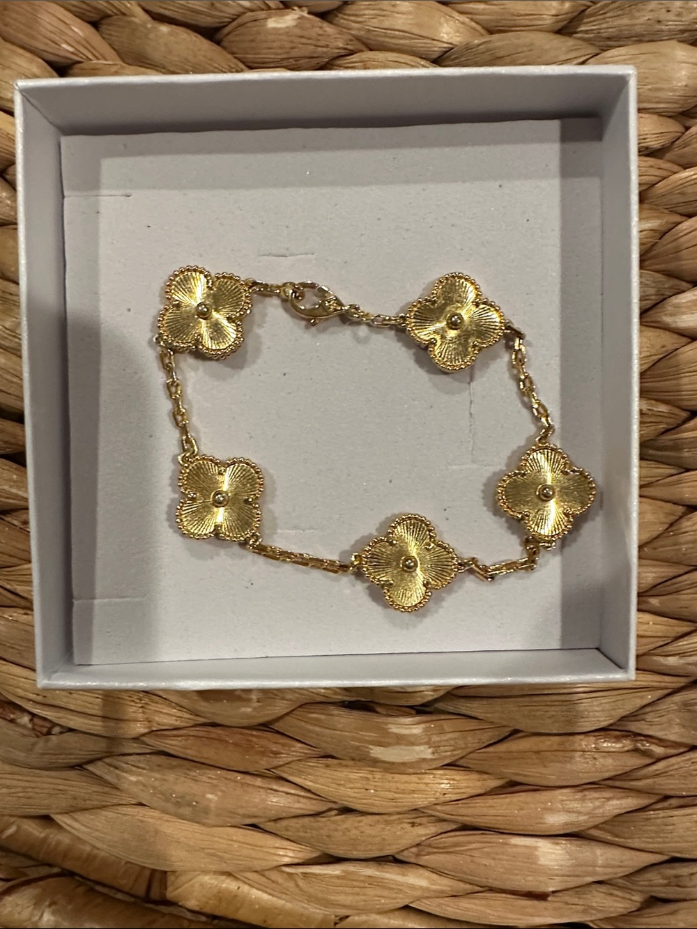 Gold Flower Clover Design 18k over Bracelet - Women Jewelry
